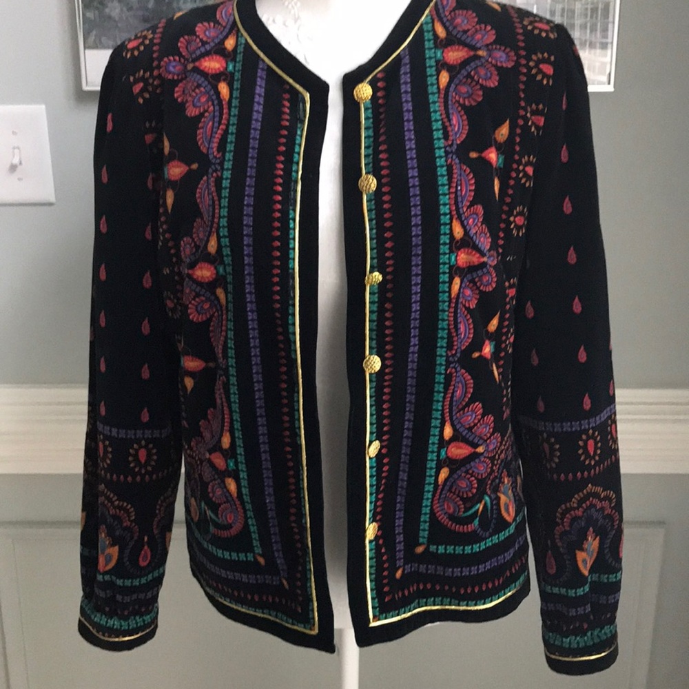 VTG Velvet Jacket Sexton Hall Gold Accents